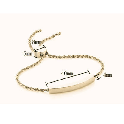 Brățară Damă Rope Chain Personalizată, din Oțel Inoxidabil Placată cu Aur 18K