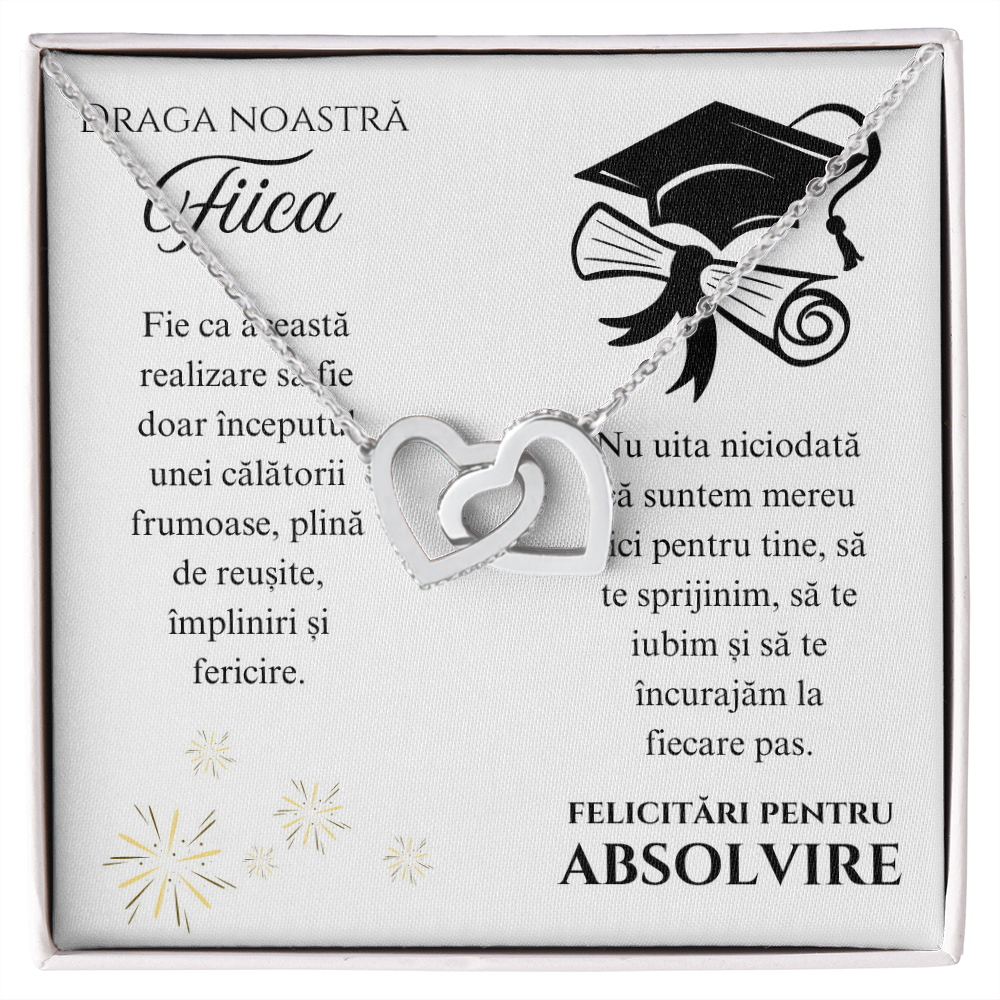 Lantisor pentru fiica Double Hearts