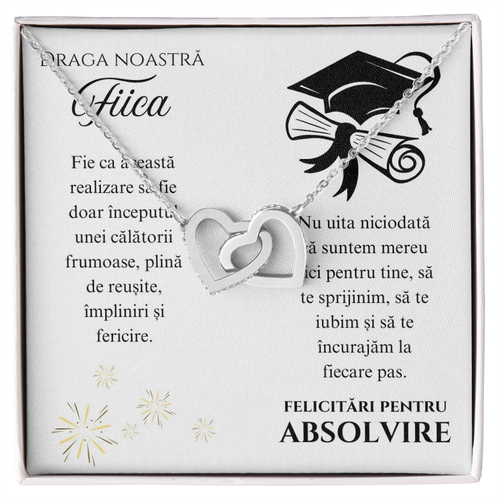 Lantisor pentru fiica Double Hearts