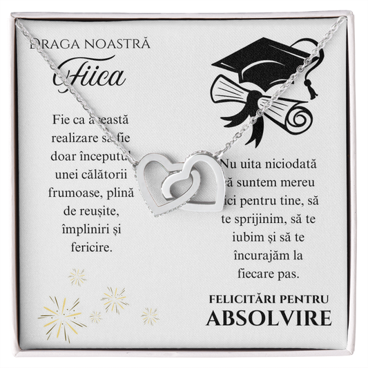 Lantisor pentru fiica Double Hearts