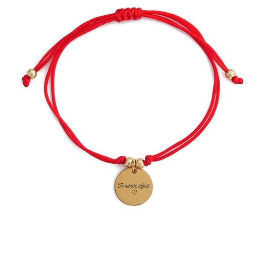 Brățară Șnur Roșu Personalizată – Bănuț Placat cu Aur 14K