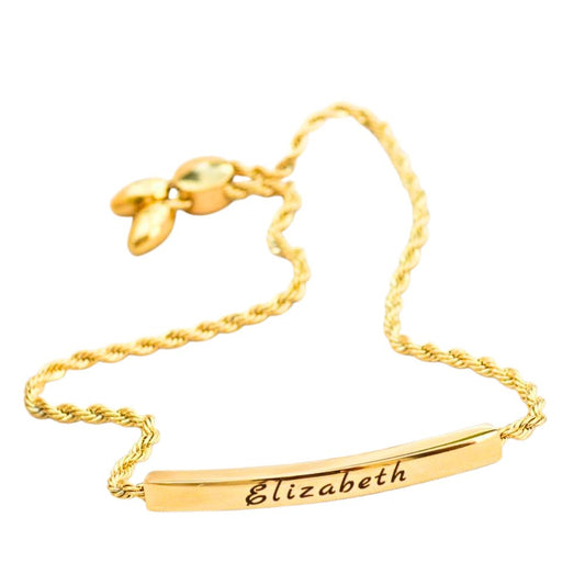 Brățară Damă Rope Chain Personalizată, din Oțel Inoxidabil Placată cu Aur 18K