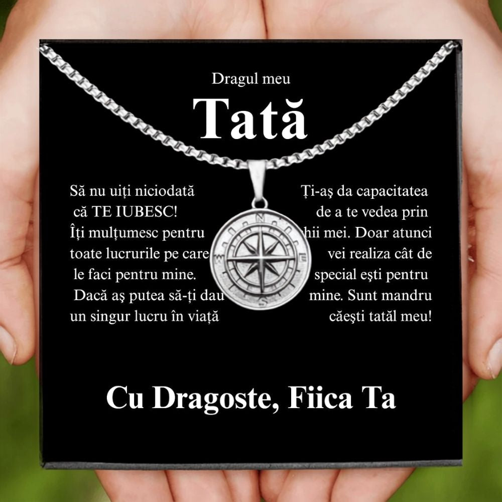 Cadou pentru Tata- Lănțișor pandantiv busolă
