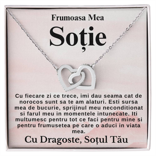 Cadou pt Sotie – Colier Inimi Pereche