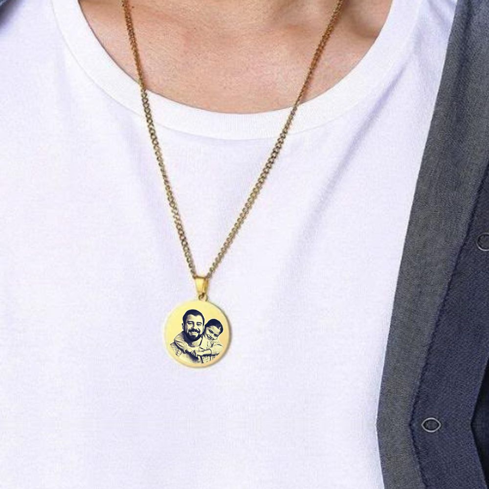 Lanțișor Placat cu Aur 14K - Personalizat cu Poză ta