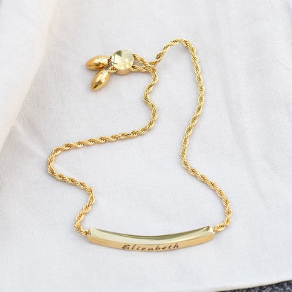 Brățară Damă Rope Chain Personalizată, din Oțel Inoxidabil Placată cu Aur 18K