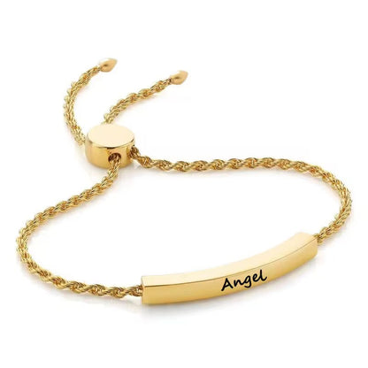 Brățară Damă Rope Chain Personalizată, din Oțel Inoxidabil Placată cu Aur 18K