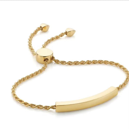 Brățară Damă Rope Chain Personalizată, din Oțel Inoxidabil Placată cu Aur 18K