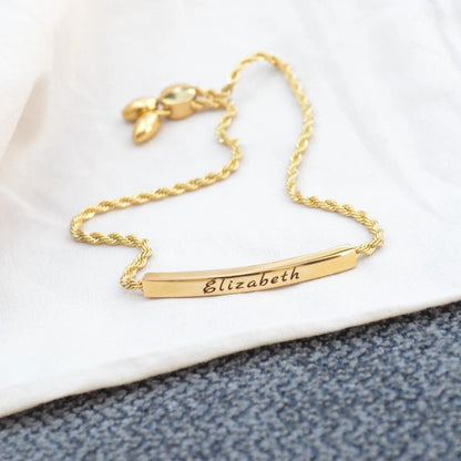 Brățară Damă Rope Chain Personalizată, din Oțel Inoxidabil Placată cu Aur 18K