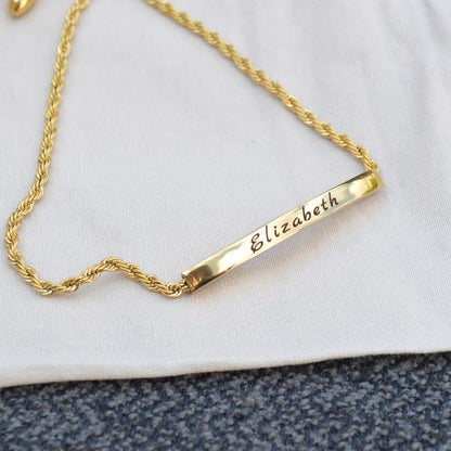 Brățară Damă Rope Chain Personalizată, din Oțel Inoxidabil Placată cu Aur 18K