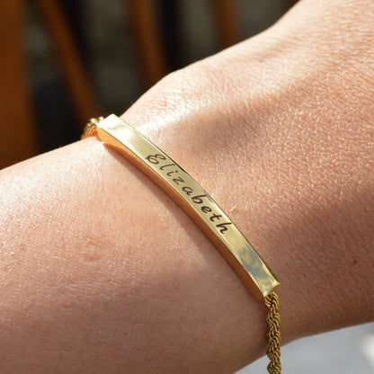 Brățară Damă Rope Chain Personalizată, din Oțel Inoxidabil Placată cu Aur 18K