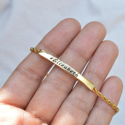 Brățară Damă Rope Chain Personalizată, din Oțel Inoxidabil Placată cu Aur 18K