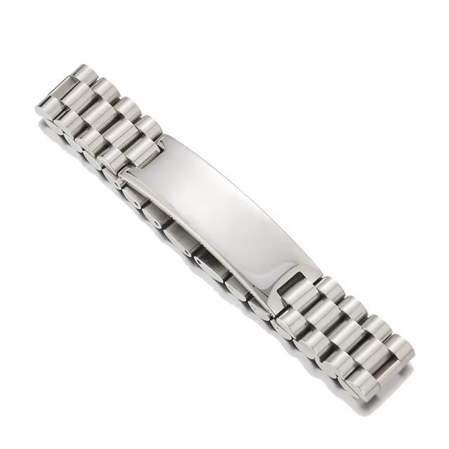 Brățară Unisex Personalizată din Inox Argintiu - Model Zale cu Plăcuță Gravată