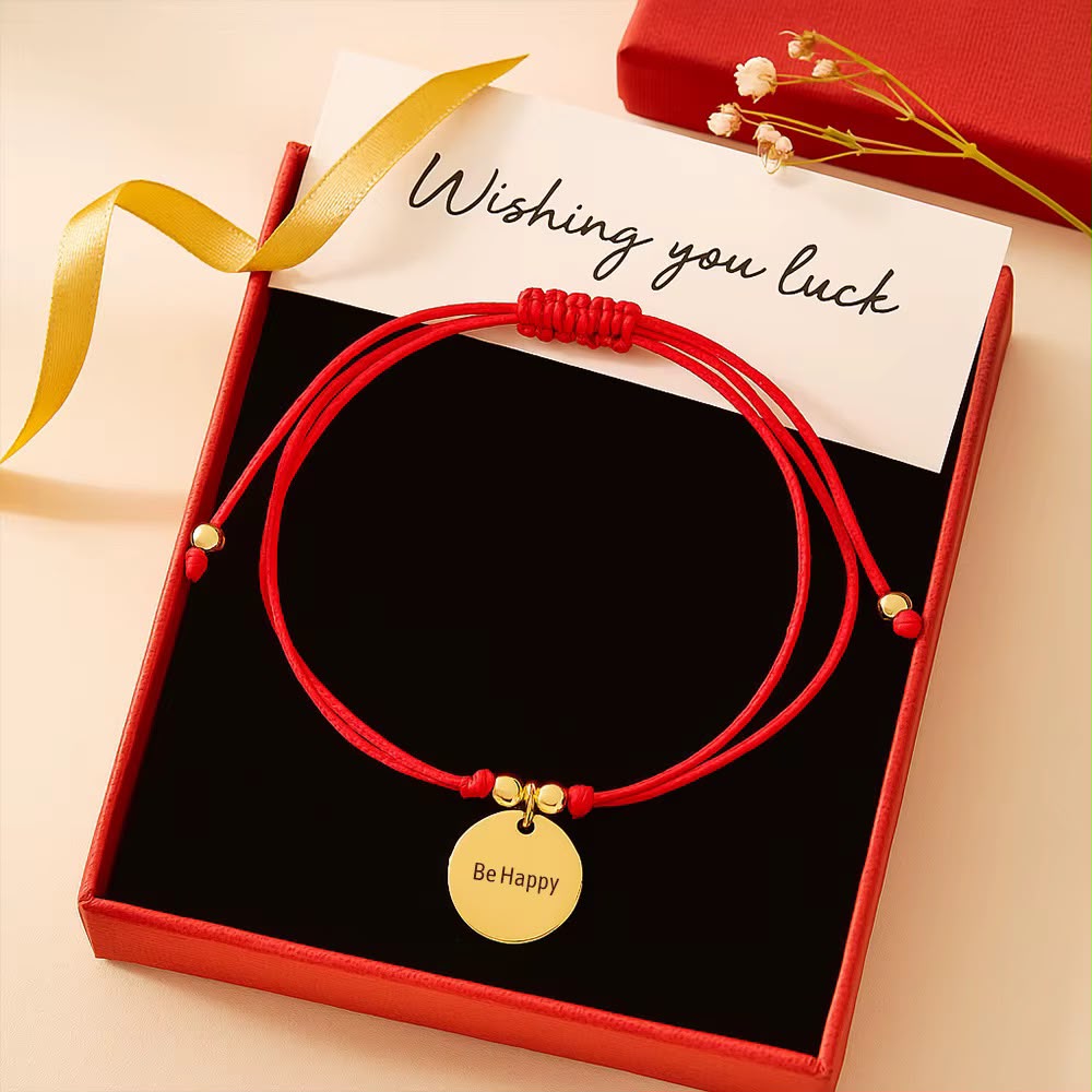 Brățară Șnur Roșu Personalizată – Bănuț Placat cu Aur 14K