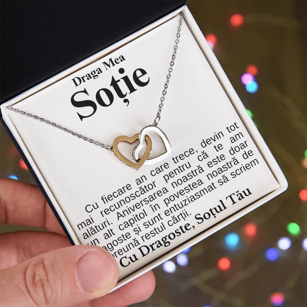 Cadouri Personalizate Pentru Sotie - Colier Inimi Pereche