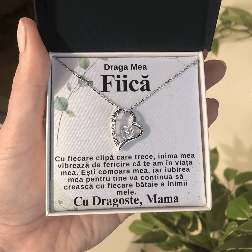 Cadouri Pentru Fiica Personalizate -Colier Inimă de la Mama