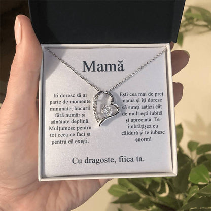 cadou colier cu mesaj pentru mama de la fiica