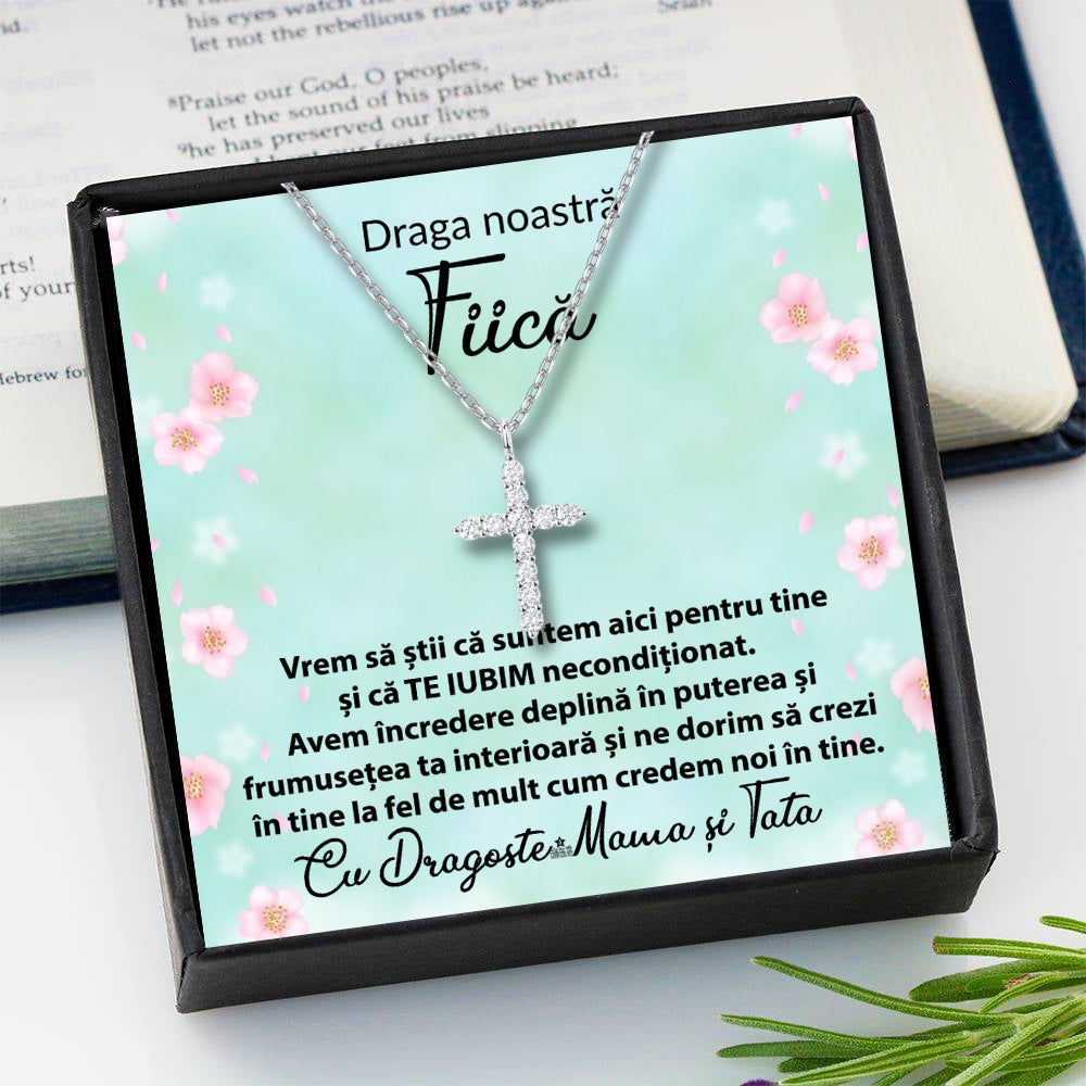 Cadou pentru Fiica mea - Lănțișor pandantiv cruce – Emotiv