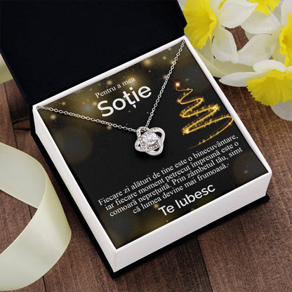 cadou sotie colier argint cu mesaj