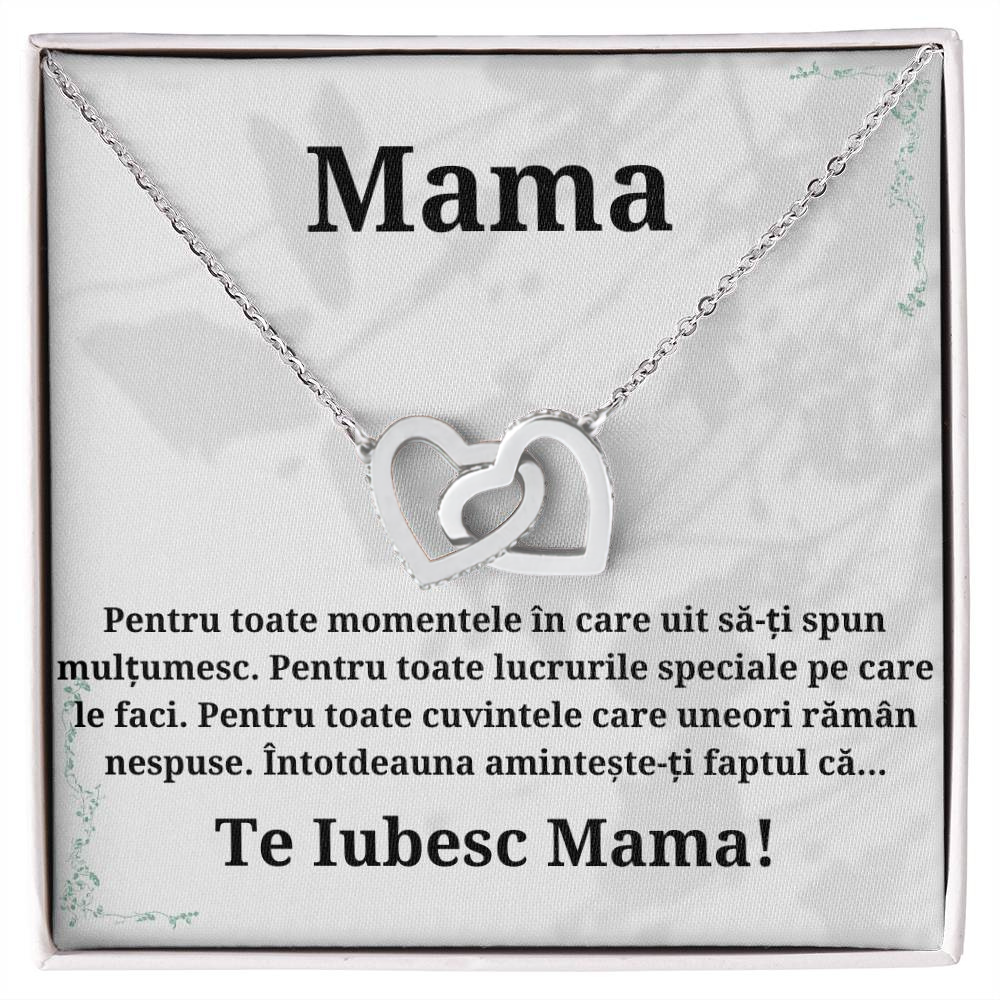 Lantisor Pentru Mama - Colier cu mesaj de suflet Double Hearts