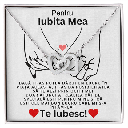 Cadou Iubita - Colier Valentine's pentru Iubita Mea - Inimi Pereche