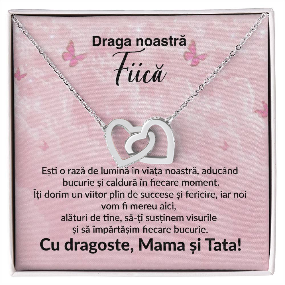 Cadou pentru Fiică - Colier Inimi Pereche