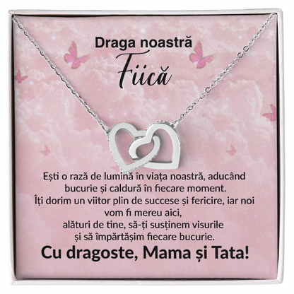 Cadou pentru Fiică - Colier Inimi Pereche
