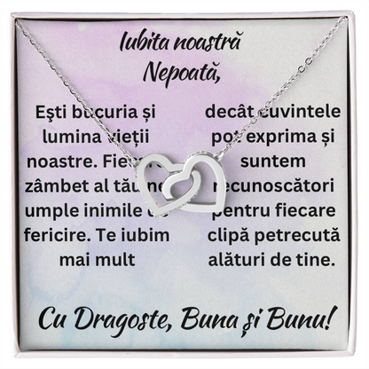 Cadou Pentru Nepoata – Lănțișor Inimi Pereche