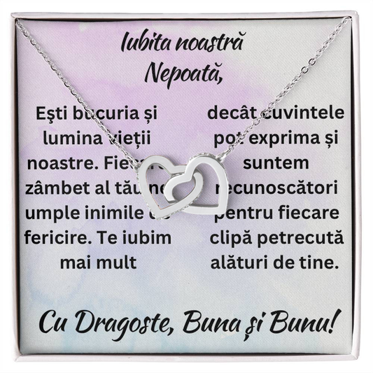 Cadou Pentru Nepoata – Lănțișor Inimi Pereche