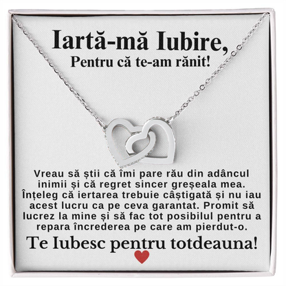Draga Mea Iubită- Colier Inimi Pereche Iertare