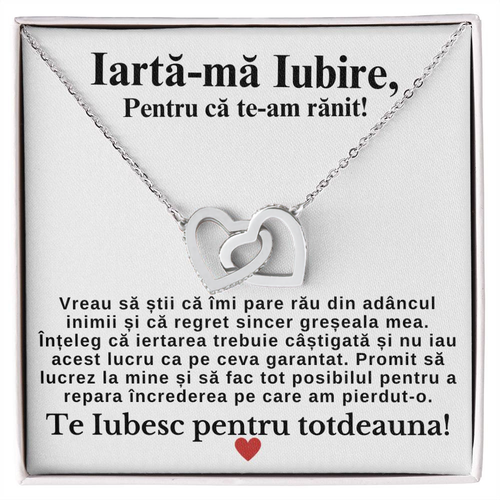Draga Mea Iubită- Colier Inimi Pereche Iertare