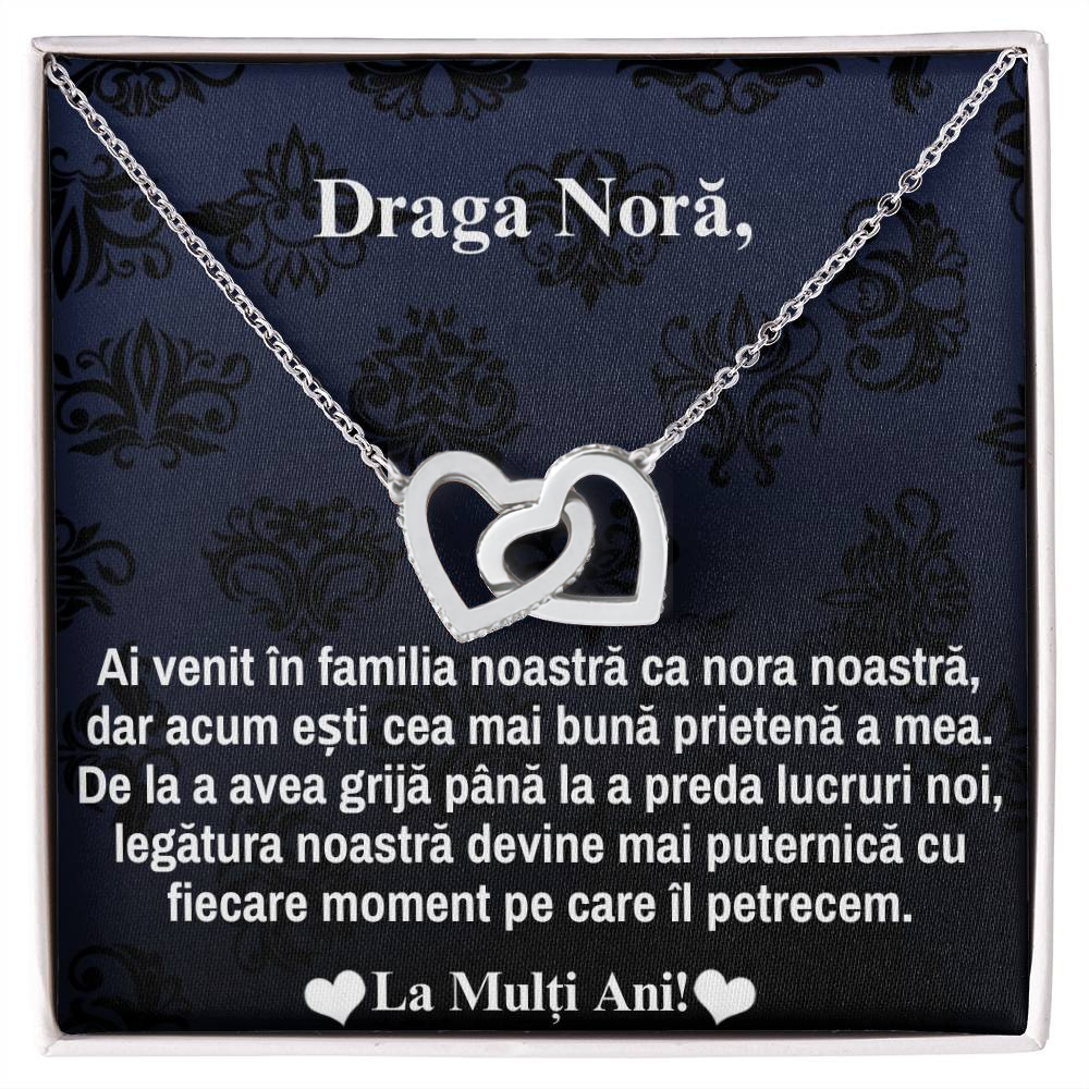 Cadou Personalizat Pentru Nora - Colier Inimi Pereche!