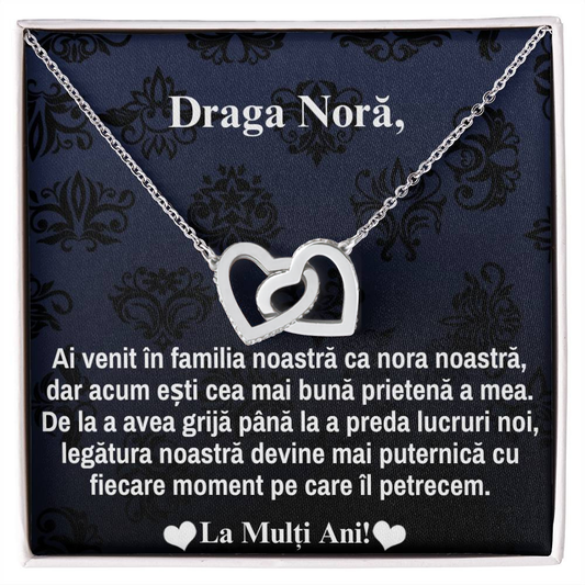 Cadou Personalizat Pentru Nora - Colier Inimi Pereche!