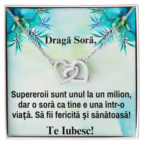 Cadou Pentru Sora Mai Mica – Colier Inimi Pereche