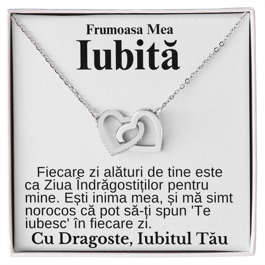 Frumoasa Mea Iubită- Colier Inimi Pereche Forever