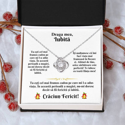 lantisor gravat cu mesaj iubita craciun