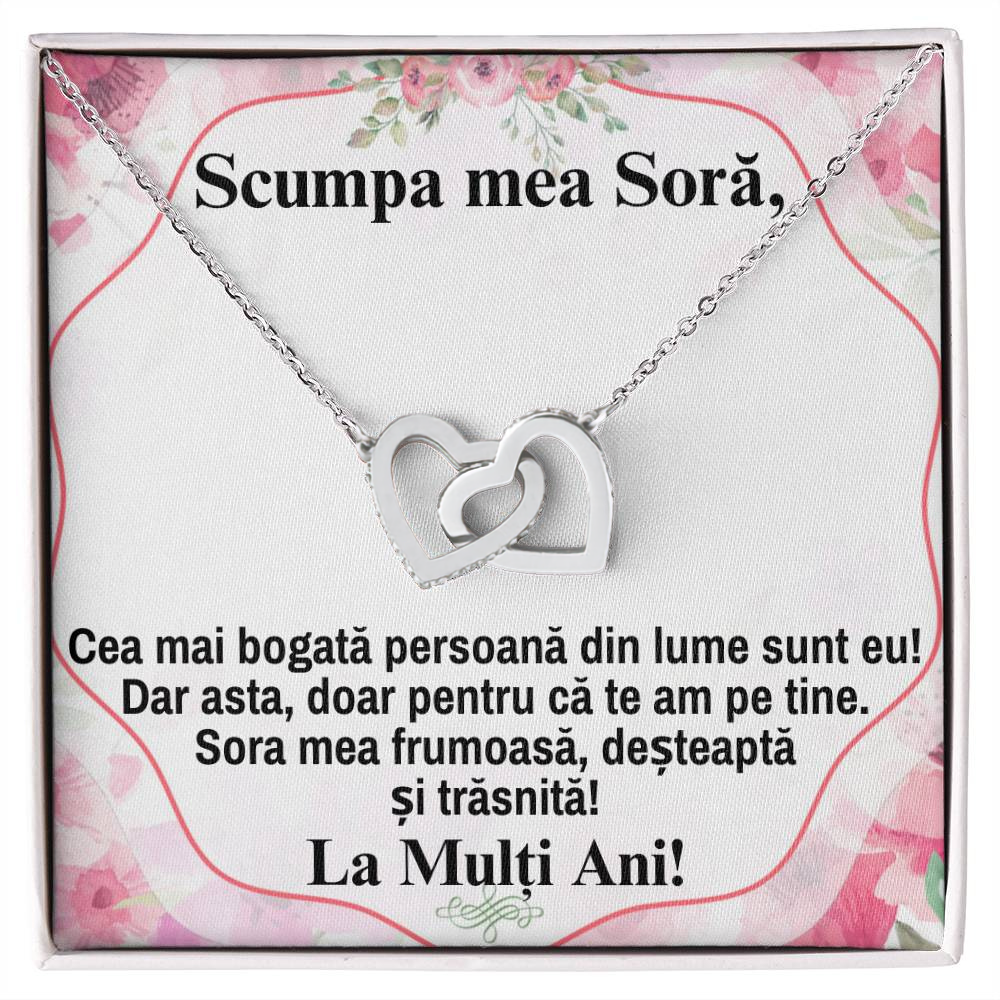 Cadouri Pentru Surori – Colier Inimi Pereche