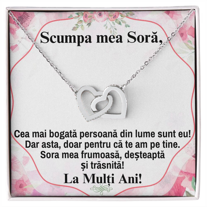 Cadouri Pentru Surori – Colier Inimi Pereche