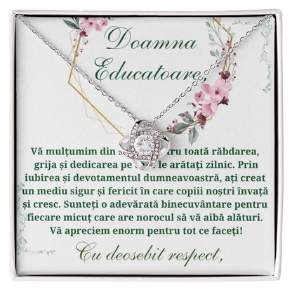 Cadou pentru Doamna Educatoare - Lănțișor Love Knot