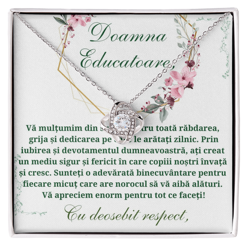 Cadou pentru Doamna Educatoare - Lănțișor Love Knot