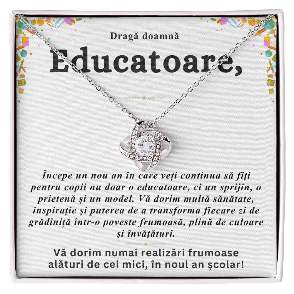 Cadou Doamna Educatoare - Colier Nodul Iubirii Început de An Școlar