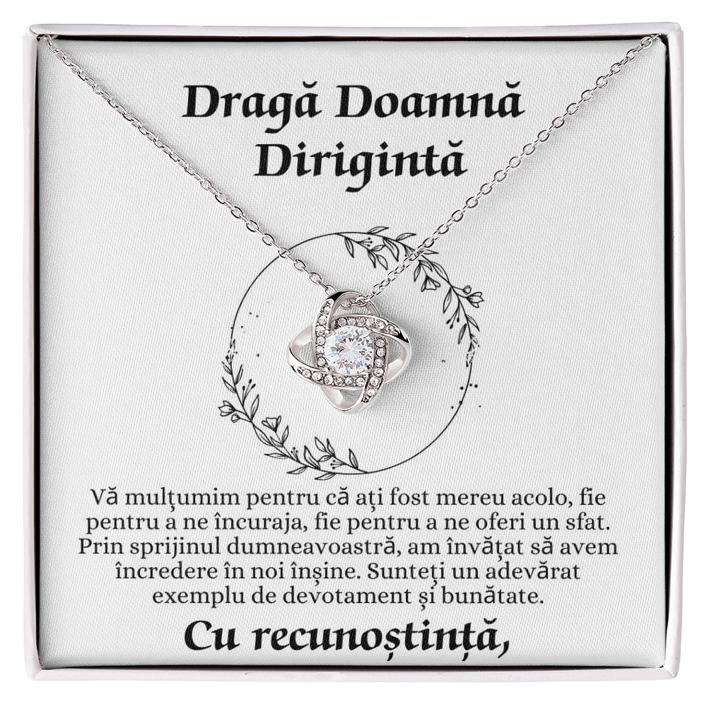 Cadou pentru Doamna Dirigintă - Colier Nodul Iubirii Mulțumire
