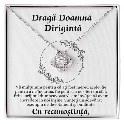Cadou pentru Doamna Dirigintă - Colier Nodul Iubirii Mulțumire