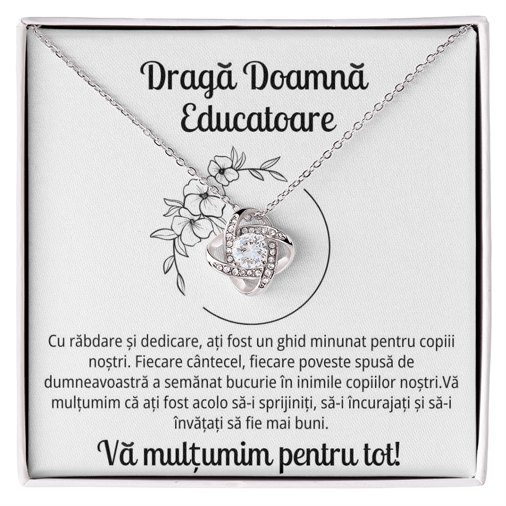 Cadou pentru Doamna educatoare - Colier Love Knot Apreciere