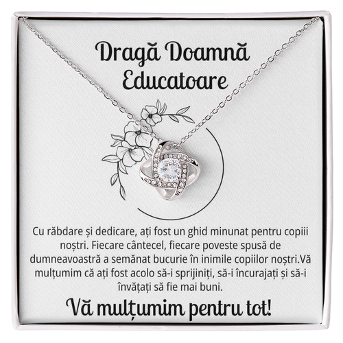 Cadou pentru Doamna educatoare - Colier Love Knot Apreciere