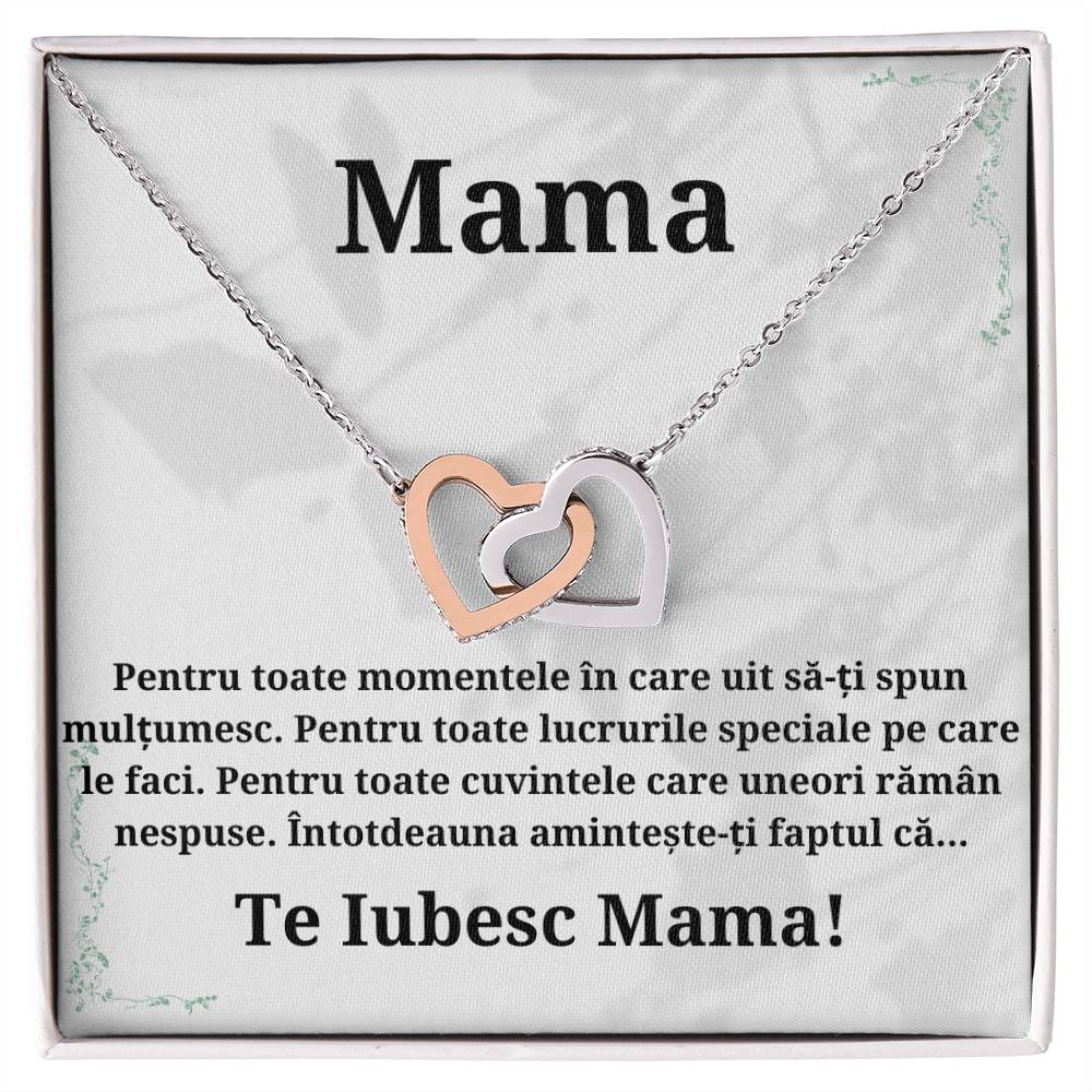 Lantisor Pentru Mama - Colier Argint cu mesaj de suflet Double Hearts