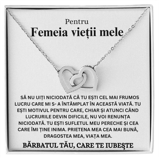 lantisor doua inimi argintii