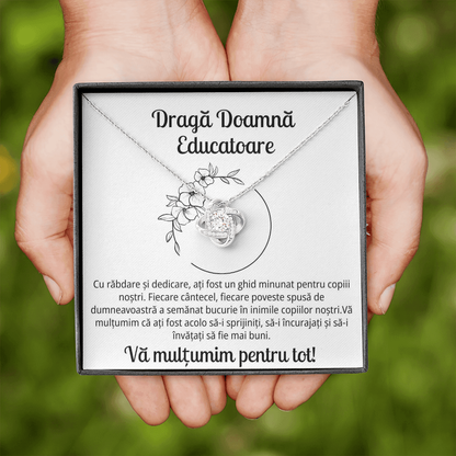 Cadou pentru Doamna educatoare - Colier Love Knot Apreciere