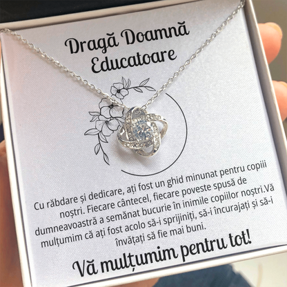 Cadou pentru Doamna educatoare - Colier Love Knot Apreciere
