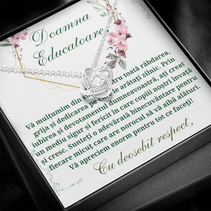 Cadou pentru Doamna Educatoare - Lănțișor Love Knot